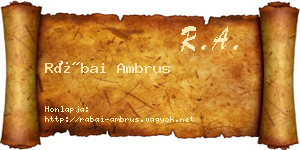Rábai Ambrus névjegykártya